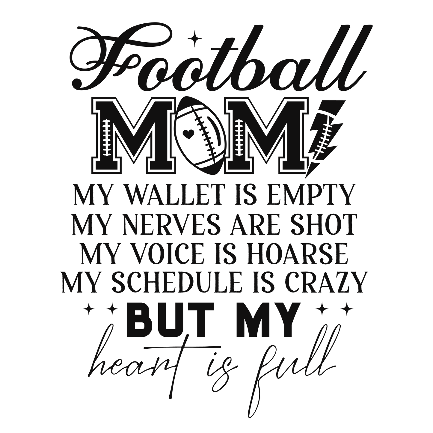 FOOTBALL MOM  FRONT AND BACK 2 PRINTS