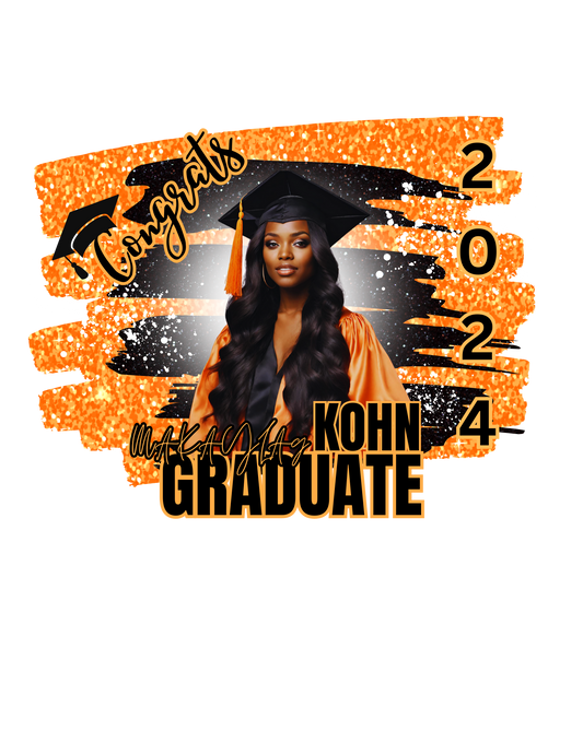 beautiful orange black graduation editable template