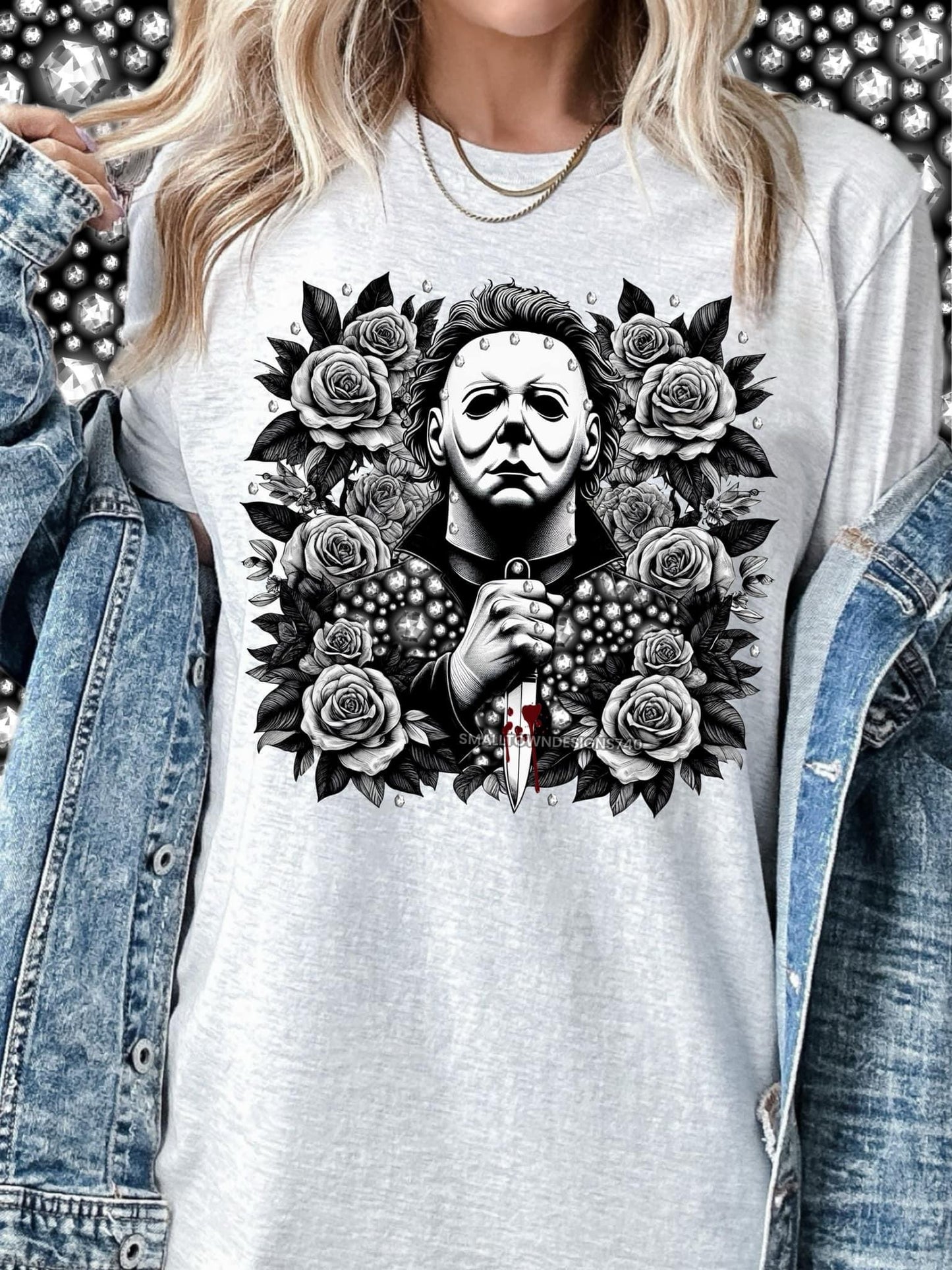 MICHEAL MYERS HALLOWEEN RHINESTONE DESIGN