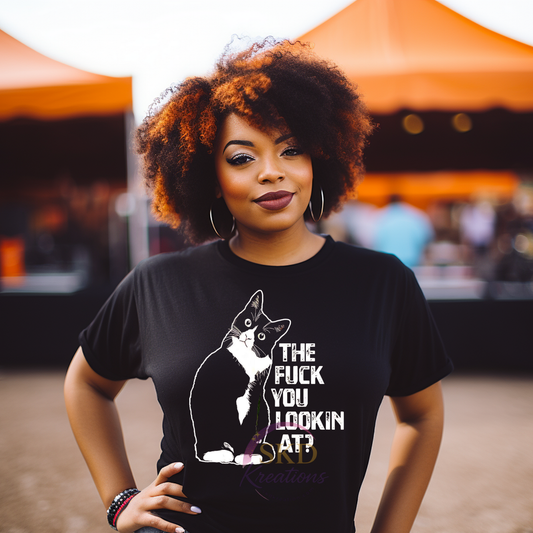 What You Lookin’ At? Cat Attitude Graphic Tee